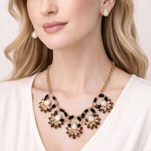 3/$20 Tortoise Link Statement Necklace & Stud Earring Set